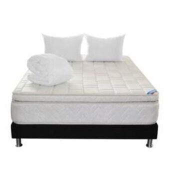 Electrojaponesa Combo spring ortorelax 120x190 cm + base cama negra+ almohada+ protector oferta