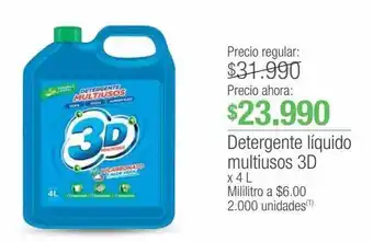 Jumbo Detergente líquido multiusos 3d x 4 l oferta