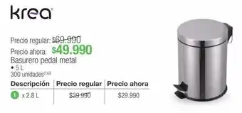 Jumbo Basurero pedal metal oferta
