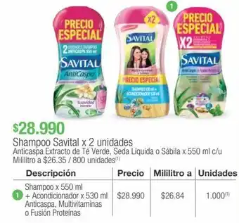 Jumbo Shampoo savital x 2 unidades oferta