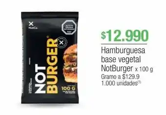 Jumbo Hamburguesa base vegetal notburguer x 100g oferta