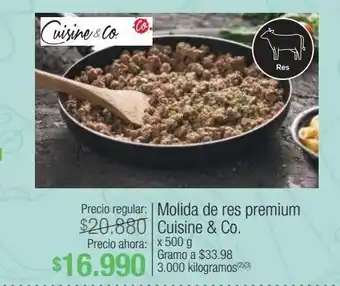Jumbo Molida de res premium cuisine & co 500g oferta