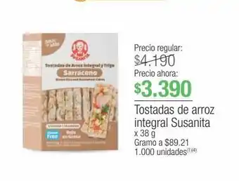 Jumbo Tostadas de arroz integral susanita x 38g oferta