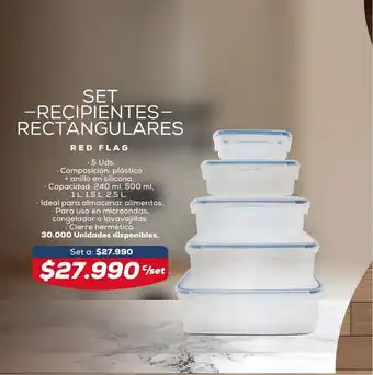 Tiendas D1 Set Recipientes Rectangulares oferta