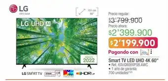 Jumbo Lg smart tv led uhd 4k 60" • ref. 60uq8000psb.awc oferta