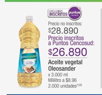 Jumbo Aceite vegetal oleosander oferta