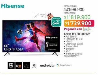 Jumbo Smart tv led uhd 55" oferta