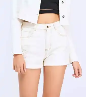 Short de tiro alto en dril derek