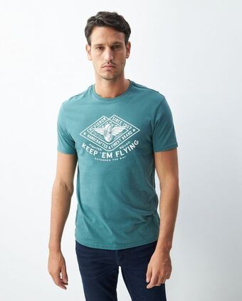 Chevignon Camiseta de hombre, classic fit cuello redondo - gráfico técnica textil oferta