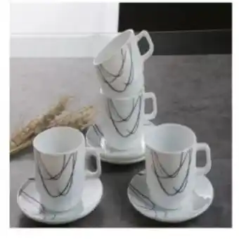Home Sentry Set de café expressions 8pz líneas negras en vitrocerámica oferta