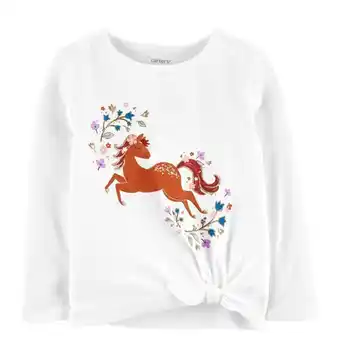 Pepe Ganga Camiseta manga larga blanca con caballo - carter's oferta