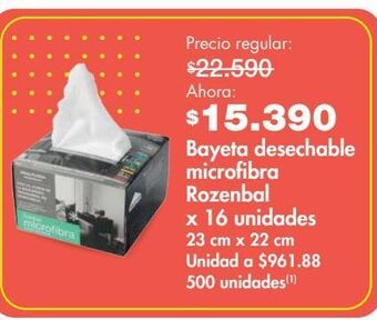 Metro Bayeta desechable microfibra rozenbal x 16un oferta