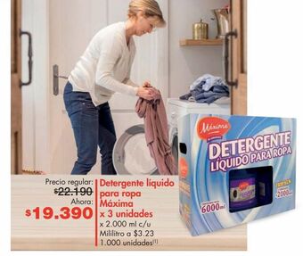 Metro Detergente líquido máxima x 3un oferta