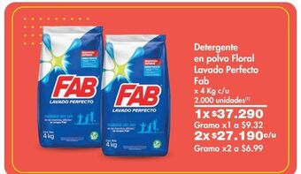 Metro Detergente en polvo fab x 4kg oferta