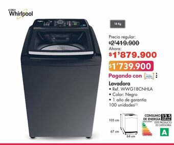 Metro Lavadora whirlpool oferta