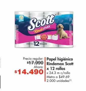 Metro Papel higiénico scott x 12 rollos oferta
