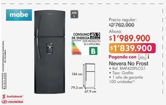 Metro Nevera no frost mabe oferta