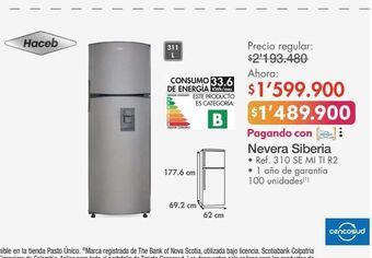Metro Nevera siberia haceb oferta