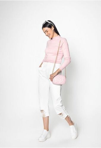 ELA Buzo tejido cuello alto con detalle en f oferta