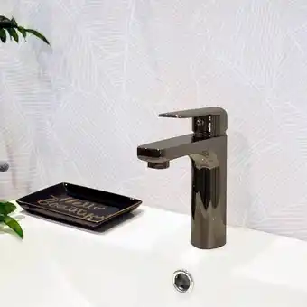Alfa Grifería para lavamanos monocontrol marsella negro cromo oferta