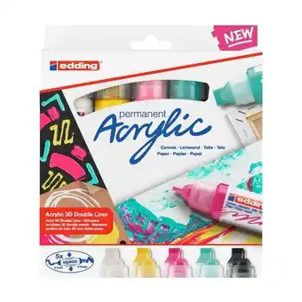 Panamericana Set de 5 marcadores acrílicos doble punta edding squeeze oferta