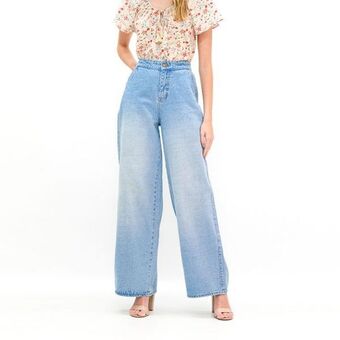 Fuera de Serie Jean mom tiro alto bota flare oferta