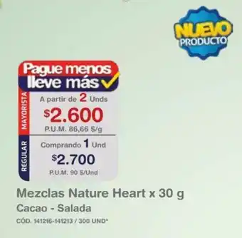 Makro Mezclas Nature Heart x 30g Cacao - Salada 2 unds oferta