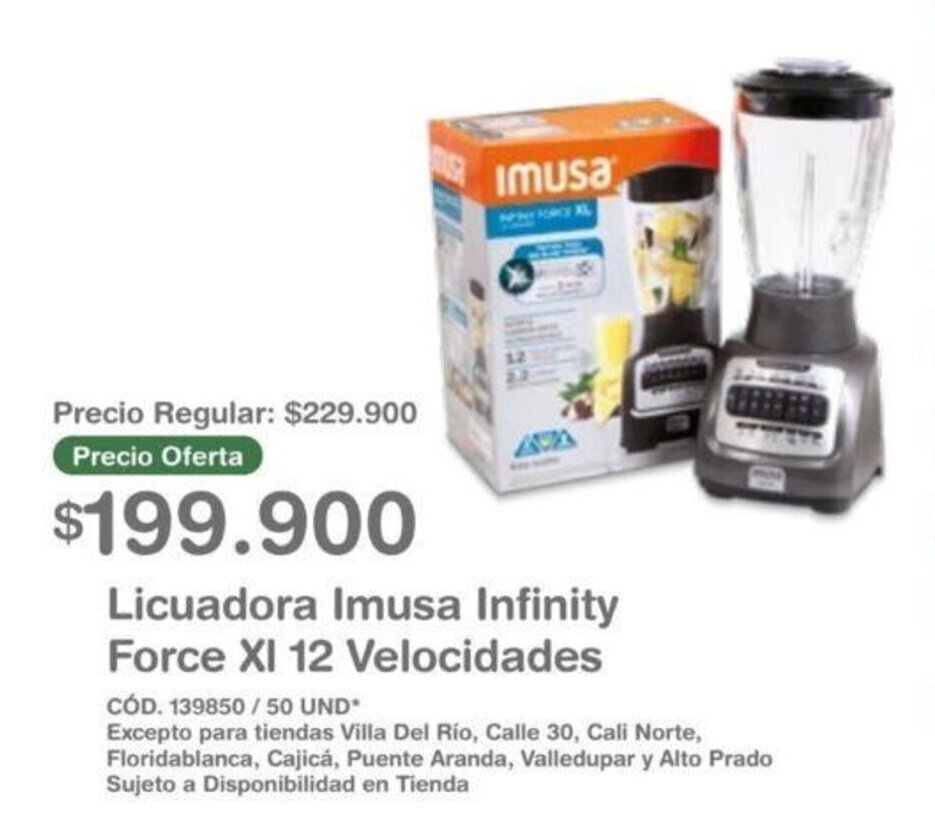 Licuadora imusa infiny discount force 12 velocidades