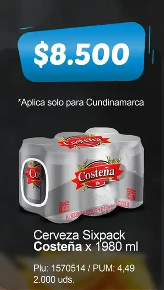 Surtimax Cerveza Six Pack Costeña x 1980ml oferta