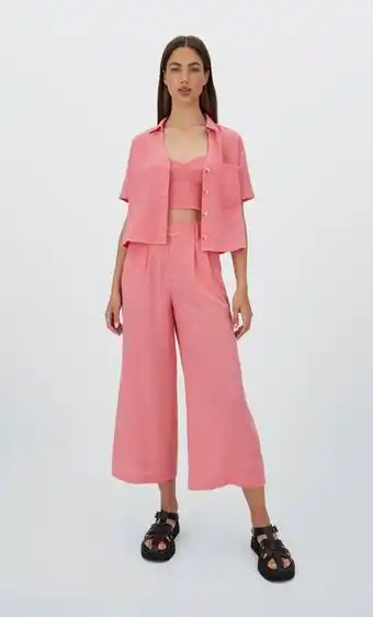 Stradivarius Pantalón culotte rústico oferta