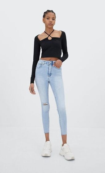Stradivarius Jeans skinny regular waist oferta