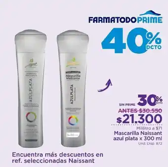 FarmaTodo Mascarilla Naissant Azul Plata x 300ml oferta