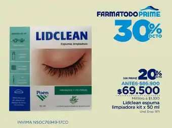 FarmaTodo Lidclean Espuma Limpiador Kit x 50ml oferta