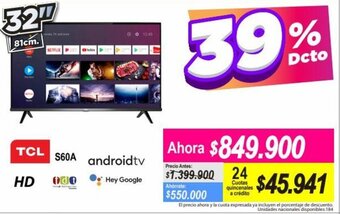 Alkomprar TCL S60A Android TV oferta