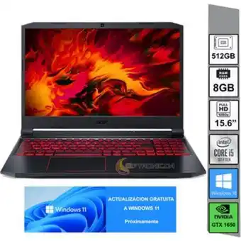 Linio Portatil acer nitro 5 an515-55-54y1 i5 - 8gbram - 512gb ssd -gtx 1650 oferta