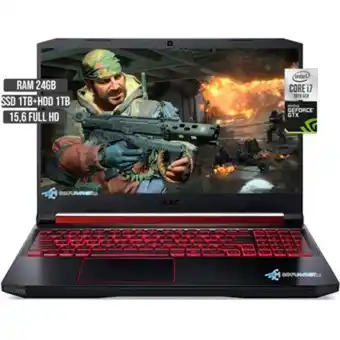 Linio Portatil acer nitro intel ci7 10750h ssd 1tb+hdd 1tb ram 24gb nvidia gtx 1650 4gb oferta