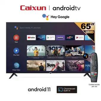 Tv caixun 65" 165 cm smart tv android 4k uhd c65v1ua