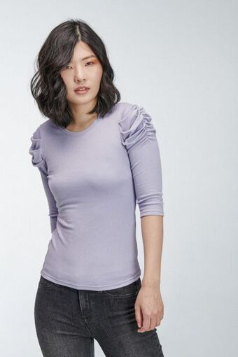 Koaj Camiseta manga corta unicolor, con recogido en mangas. oferta