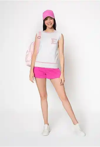 Chaleco tejido bicolor con letra frontal