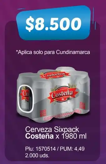 Surtimax Costeña Cerveza Sixpack x 1980ml oferta