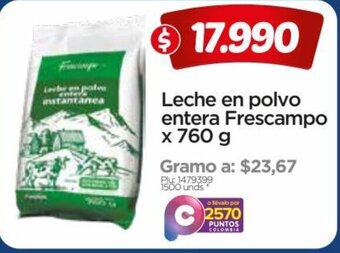 Leche en polvo entera Frescampo x 760g