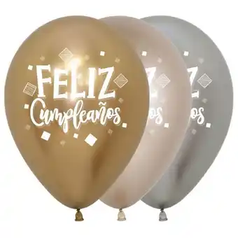 Globo x12 latex feliz cumpleaños reflex surtido r-12