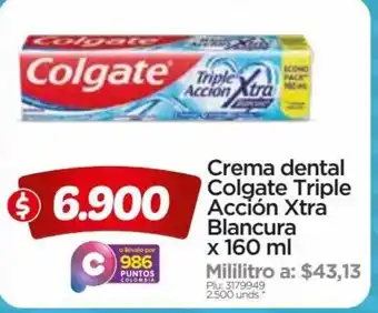 Surtimax Crema dental Colgate Triple Accion Xtra Blancura x 160 ml oferta