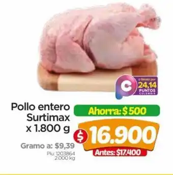 Surtimax Pollo entero Surtimax x 1800 g oferta