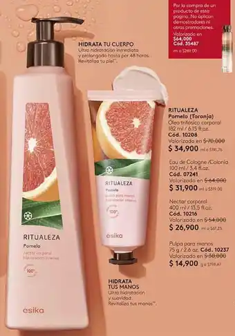 Ésika Ritualeza Pomelo (Toronja) 182ml / 6.15 fl. oz oferta