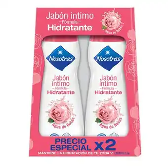 Jabon intimo nosotras agua de rosas 200mlx2u