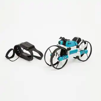 Dron motocicleta 2 en 1 con cámara, azul y gris