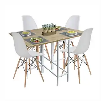 Éxito Combo comedor plegable pro blanco vienes + set x 4 sillas cbcomreple 02 03 oferta