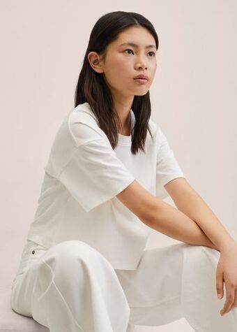 Mango Camiseta crop algodón oferta