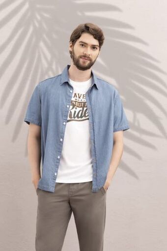 Carmel Camisa manga larga azul oferta